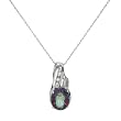 Necklace With 2.02ctw Genuine Topazes 14K White Gold Length 18in