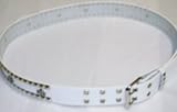 Light Ecru Color Genuine Leather Belt Trimmed with Metallic Studs to Wear on Jeans for Teen Boys and Girls Gang Members