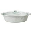 CorningWare 4-qt. Oval Roaster with Glass Cover - French White