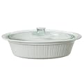 CorningWare 4-qt. Oval Roaster with Glass Cover - French White
