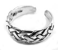 Sterling Silver Celtic Knot Basket Weaved Toe Ring