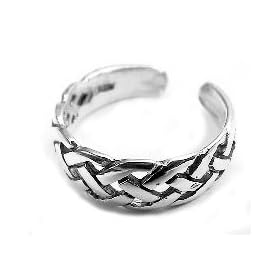 Sterling Silver Celtic Knot Basket Weaved Toe Ring