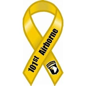 101st Airborne Yellow 8" Ribbon Car Magnet
