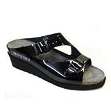 Women's Mephisto ELKA Leather Soft Wedge Slide Sandals
