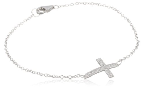 Sterling Silver Cross Bracelet, 7.25