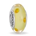 Pandora Murano Yellow with Orange Polka Dots Charm