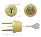 GOAL(ゴール) V18シリンダー TXタイプ　鍵 交換 取替え テール刻印43 GCY-251 TX/TDDゴールド色(つや消し)43～46mm(テール刻印43)