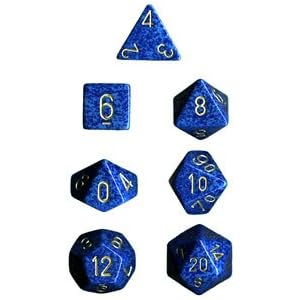Chessex Dice: Polyhedral 7-Die Speckled Dice Set - Golden Water by 