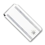 Silver-plated & Rhodium Star .001ct Diamond Hinged Money Clip