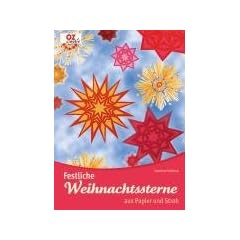 Festliche Weihnachtssterne aus Papier und Stroh