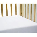 2 X WHITE FITTED 100% COTTON COT BED SHEETS 140 X 70 CM, MADE IN EU, SUPER SOFT