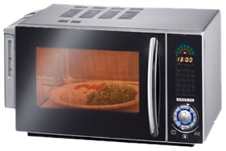 Severin MW 7816 Mikrowelle mit Grill und Dampffunktion, Edelstahl-gebürstet / 900 W / Grill 850 W / 23 L Garraum