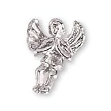 The Perfect 14K White Gold Praying Angel Pin - 12X9MM