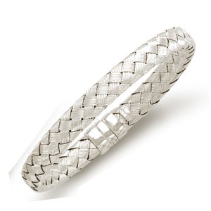 Childrens Toyshop  Jewelry : 14k White Fancy Woven Bangle - 7 Inch