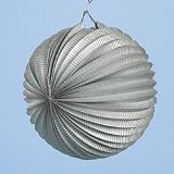 Lot of 12 Silver Chinese Paper Lanterns Wedding Party Decorations