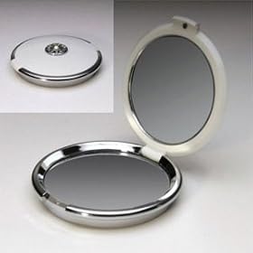 ELEGANT WOMEN GIFT! 10x/1x COMPACT MAKE-UP MIRROR WITH SWAROVSKI CRYSTALS