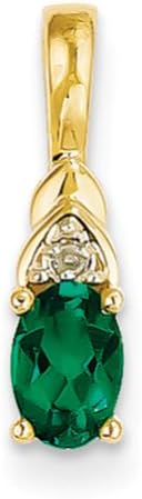 14k Gold Diamond & Genuine Emerald pendant, Delightful Pendants for Necklace, Women Jewelry
