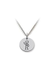Family Values (tm) 925 Sterling Silver Boy - 16 To 18 Inch Adjustable Chain Included