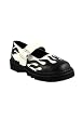 Women's 1 1/4 Inch Flame M/J Blk Leather/Red Flame Shoe