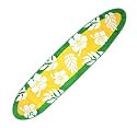 ALOHA RUG-CARPET-MAT LONGBOARD GREEN YELLOW 90"X20"