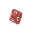 Opaque Precision 8 sided Dice, Red, hand inked