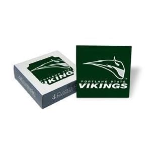 Set of 4 Ceramic Coasters (4x4) VIkings Coaster Set Portland State Vikings Beverage Drinkware by 