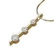 Stylish Three Stone Diamond Pendant with Chain