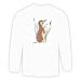 Long Sleeve T-shirt with mammal, rodent, meerkat, animal Large White