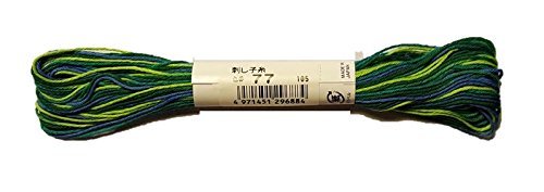 Olympus Sashiko Thread - VARIEGATED BLUE & GREEN # 77 - 20m Skein - Japanese Embroidery & Quilting