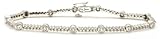 2.00ct pave / bezel 14K white gold diamond tennis bracelet
