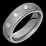Amelia - size 10.50 Classic Titanium Ring with Diamonds and 14K Gold Collets