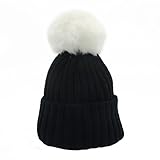 Hollazilla ベビー 可愛い ニット帽子 毛糸 ハット 防寒 冬 毛玉付き