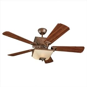 Monte Carlo Fans 5TQ52BRD-L 52" Town Square Contemporary Indoor British Bronze Ceiling Fan w/ Light