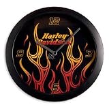 Harley Davidson Flame 11 Clock. Bar and Shield logo on end of second hand. 99329-08V by Harley Davidson