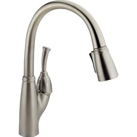 Delta 989-SS-DST Allora Single Handle Pull-Down Kitchen Faucet, Stainless
