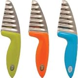 Stainless Steel Crinkle Cut Knife By MSC - Random Colors 7-Inch