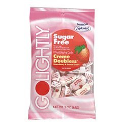 Go Lightly Strawberry Cream SugarFree Candy - 3 Oz Pack, 12 Packs by Hillside Candy