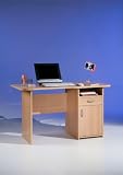 Beech Finish Office Bureau PC Table /Computer Desk with Drawer and Cupboard Compartment by DMF