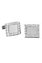 14k White Gold and Diamond Cufflinks
