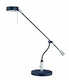 Lite Source LS-21165BLK PS Alogene Table Desk Lamp - Black And Polished Steel