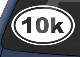 10K Running Oval Sticker - White 5