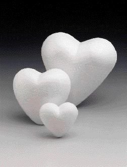 Herz Styropor 5cm, Liefermenge = 10