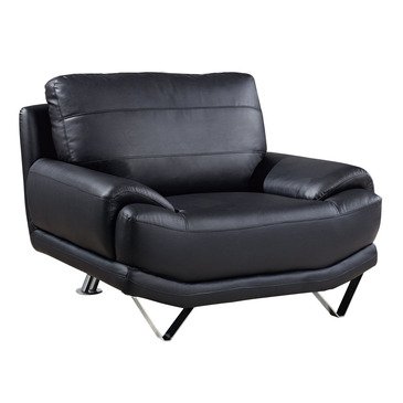 Global U4030 Bonded Leather Chair in Black