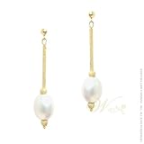 MILLE LUCCI: *BINGLE BANGLE WHITE PEARLE DROP EARRING*