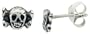Tiny Sterling Silver Skull Stud Earrings