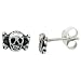 Tiny Sterling Silver Skull Stud Earrings