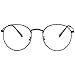 Clear Lens Glasses for Women Men Circle Frame Non-Prescription Eyeglasses (Black)