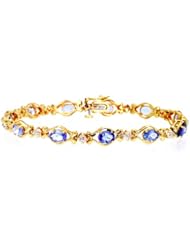 14K Yellow Gold Diamond/Tanzanite Bracelet