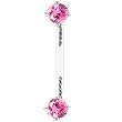 Pink Cubic Zirconia Bioplast Intimate Piercing