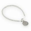 Rr Sale - On Sale Sterling Silver 4Mm Beaded Bracelet With Engraved Charm - Monogram Ffg - 7 Inches